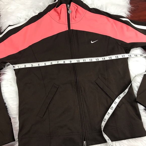 Nike Double Zipper Zip Up Jacket Pockets Brown - Picture 4 of 8